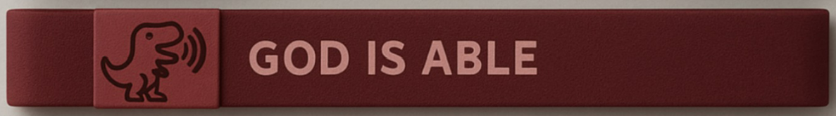 Rotes Lumee Bracelet – God is Able mit Bibelvers